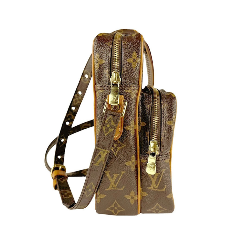 Louis Vuitton Canvas Crossbody Shoulder Amazon Monogram Bag Brown Gold